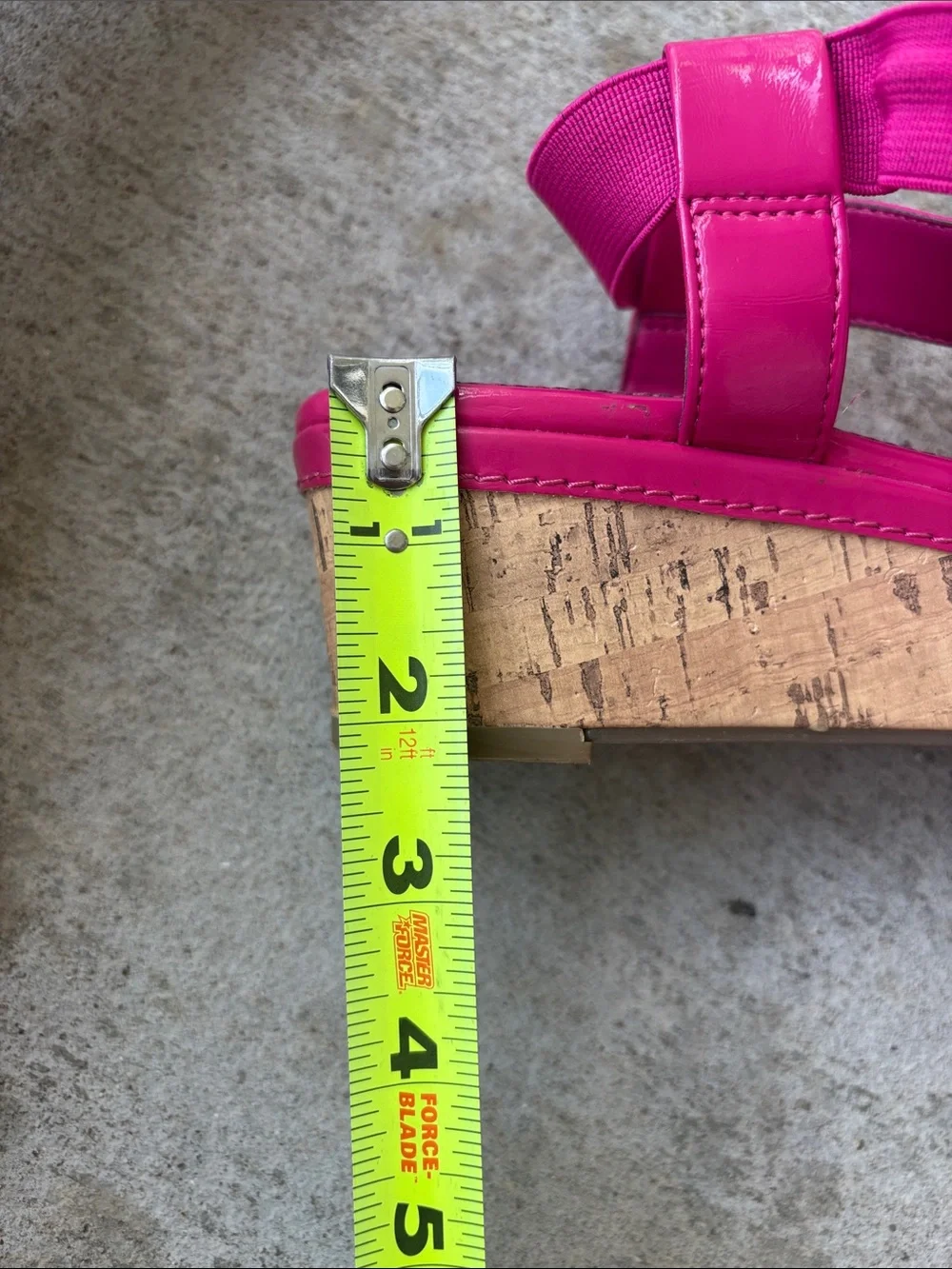 Laura Ashley Bright Pink Elastic Crossover Cork Wedge Sandals